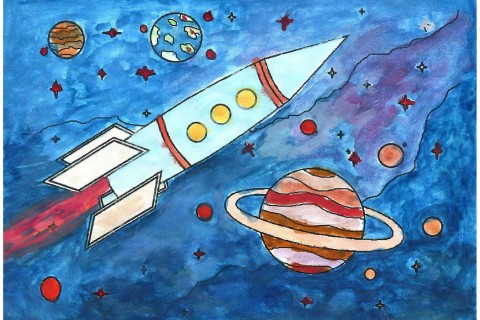Рисунки ко дню космонавтики