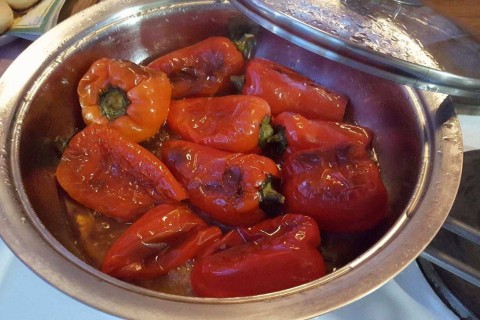 Pepper fried in marinade