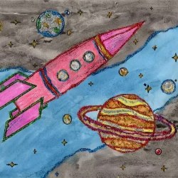 Рисунки ко дню космонавтики 10