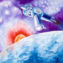 Рисунки ко дню космонавтики 12