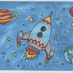 Рисунки ко дню космонавтики 17